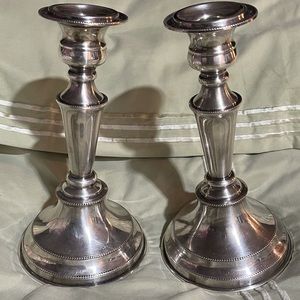 Viners Silver Plate on Copper Candle Holders